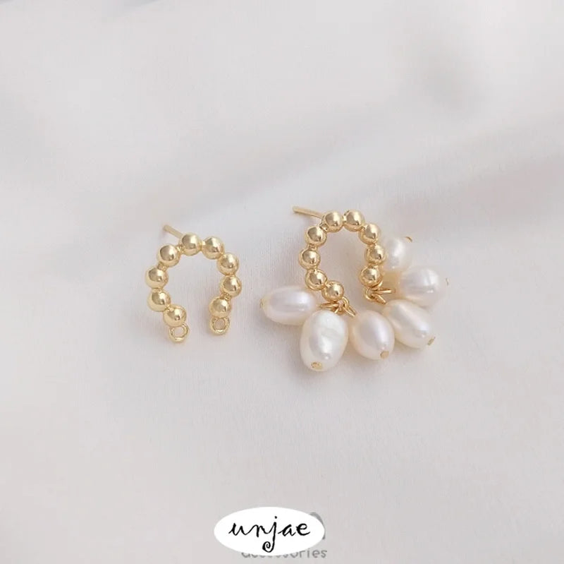 925 Silver Double Hanging Geometric Stud Earrings