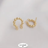 925 Silver Double Hanging Geometric Stud Earrings