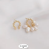 925 Silver Double Hanging Geometric Stud Earrings