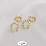 925 Silver Double Hanging Geometric Stud Earrings