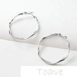 Gold Twisted Wire Wave Twist Earring Ring Jewelry Accessories