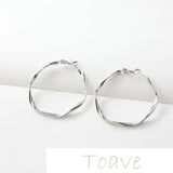Gold Twisted Wire Wave Twist Earring Ring Jewelry Accessories