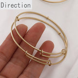 Adjustable 14K Titanium Steel Plated Circle Bracelet DIY Accessory