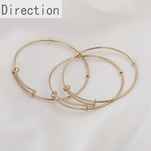 Adjustable 14K Titanium Steel Plated Circle Bracelet DIY Accessory