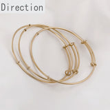 Adjustable 14K Titanium Steel Plated Circle Bracelet DIY Accessory