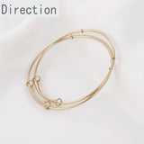 Adjustable 14K Titanium Steel Plated Circle Bracelet DIY Accessory