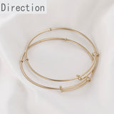 Adjustable 14K Titanium Steel Plated Circle Bracelet DIY Accessory