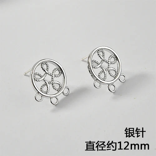 Silver Pin Earrings Copper Plated 18K Real DIY Jewelry Material