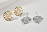 Silver Pin Earrings Copper Plated 18K Real DIY Jewelry Material