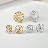 Silver Pin Earrings Copper Plated 18K Real DIY Jewelry Material