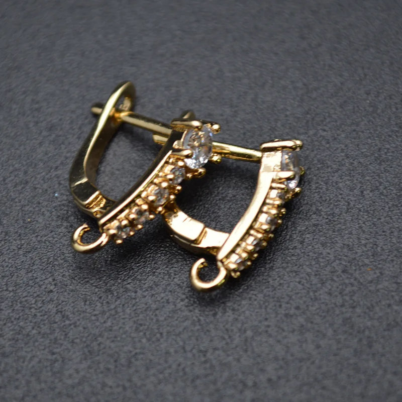 30pc CZ Paved Earring Hooks Jewelry Findings DIY Jewelry Making