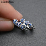 Heart Shape CZ Paved Earring Hooks Jewelry Findings Lot of 20pc