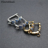 Heart Shape CZ Paved Earring Hooks Jewelry Findings Lot of 20pc