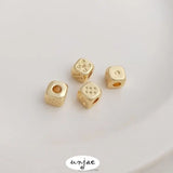 14K Dice Square Spacer Beads Hand-made Jewelry Loose Beads