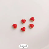 Red Peach Heart Bead Love Bracelet Diy Jewelry