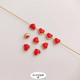 Red Peach Heart Bead Love Bracelet Diy Jewelry