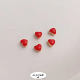 Red Peach Heart Bead Love Bracelet Diy Jewelry