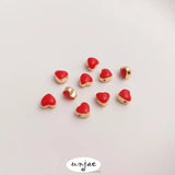 Red Peach Heart Bead Love Bracelet Diy Jewelry
