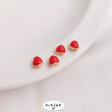 Red Peach Heart Bead Love Bracelet Diy Jewelry