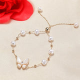 14K True Filled Pearl Butterfly Bracelet DIY Jewelry