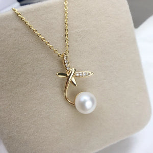 14K Gold Filled Pearl Dragonfly Necklace DIY Jewelry