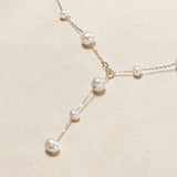 14K True Filled Pearl Gypsophila Y Style Necklaces