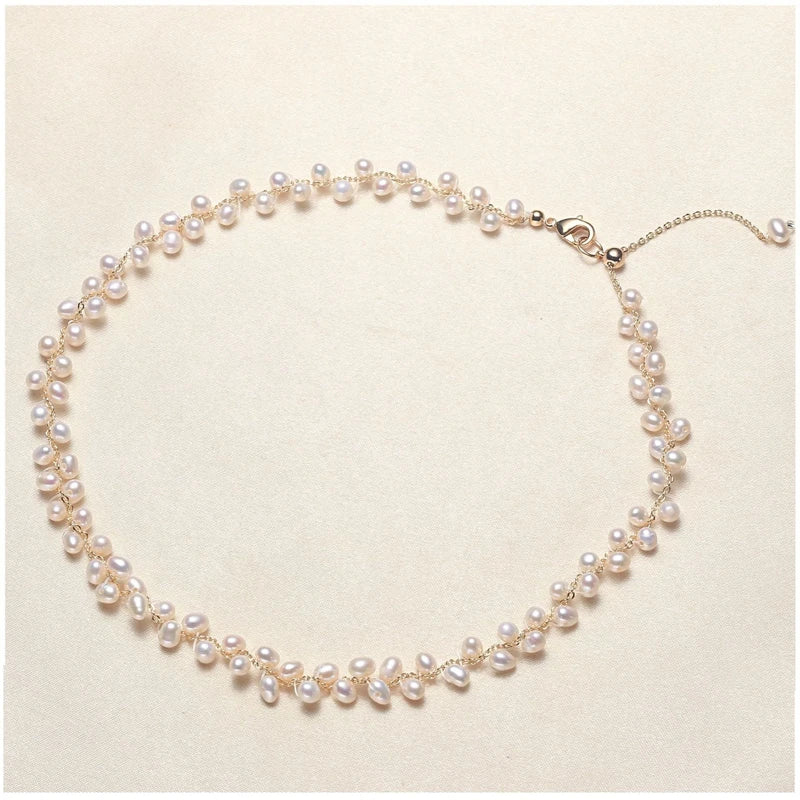 14K Pearl Weave Gypsophila DIY Necklace