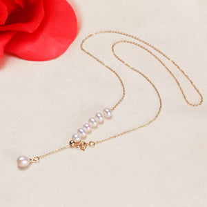 14K Filled Pearl Y Style Necklace DIY Jewelry