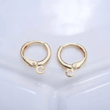 18K True Filled 11MM Round Earring Clasps DIY Jewelry Making