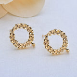 18K Flower Stud Earrings 15x17MM Hoop DIY Jewelry Findings