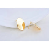 Wave Oval Hoop Stud Earrings 20x14MM DIY Jewelry Making
