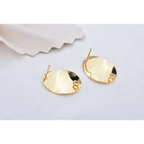 Wave Oval Hoop Stud Earrings 20x14MM DIY Jewelry Making