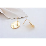 Wave Oval Hoop Stud Earrings 20x14MM DIY Jewelry Making