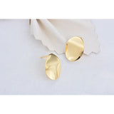 Wave Oval Hoop Stud Earrings 20x14MM DIY Jewelry Making