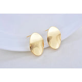 Wave Oval Hoop Stud Earrings 20x14MM DIY Jewelry Making