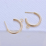 18K True Filled Round Ring Earring Clasps DIY Jewelry Making
