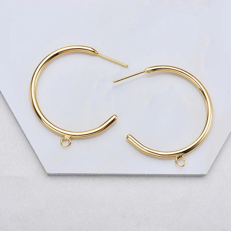18K True Filled Round Ring Earring Clasps DIY Jewelry Making