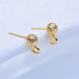 18K True 4MM Matte Ball Bead Earrings