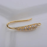 18K True Filled Zircon Long Water Drop Earring Clasps DIY Jewelry Making
