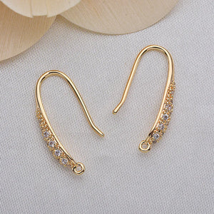 18K True Filled Zircon Long Water Drop Earring Clasps DIY Jewelry Making