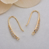 18K True Filled Zircon Long Water Drop Earring Clasps DIY Jewelry Making