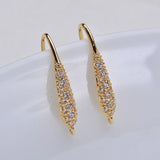 18K True Filled Zircon Long Water Drop Earring Clasps DIY Jewelry Making
