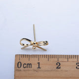 18K True Filled Simplicity Bowknot Ring Stud Earrings
