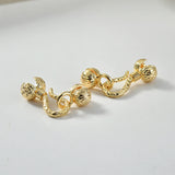 18k Double Buckle Necklace Bracelet Button Loose Beads DIY Jewelry