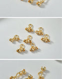 18k Double Buckle Necklace Bracelet Button Loose Beads DIY Jewelry