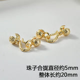 18k Double Buckle Necklace Bracelet Button Loose Beads DIY Jewelry