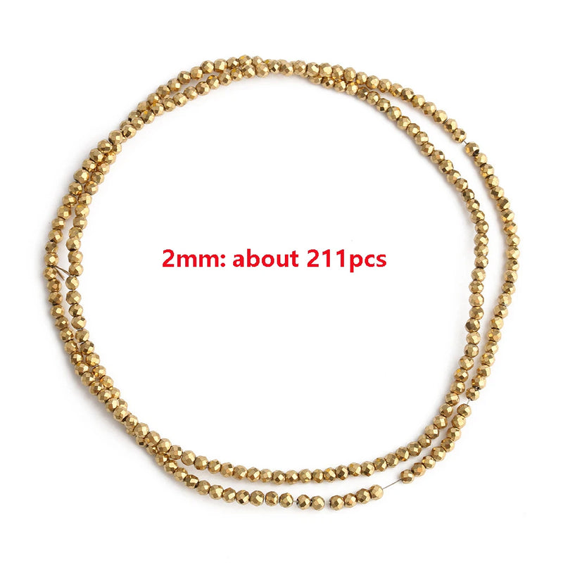 Plated Hematite Beads Faceted Round Rondelle Jewelry Making DIY 2/3/4mm