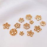 Plated Beads Flower Zircon Hat Beaded Separator Bead Caps DIY