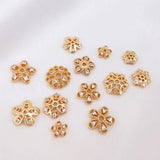 Plated Beads Flower Zircon Hat Beaded Separator Bead Caps DIY