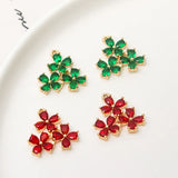 Real Copper Plated Natural Zircon Flowers Pendant Charms